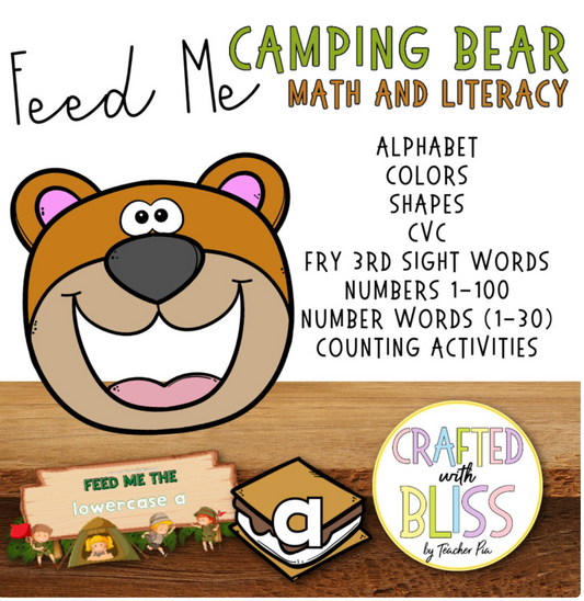 Feed the Bear Camping Task Cards | Task Box Activities | Centers