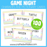 Game Night Charades 100 Cards Class Pictionary Party Game