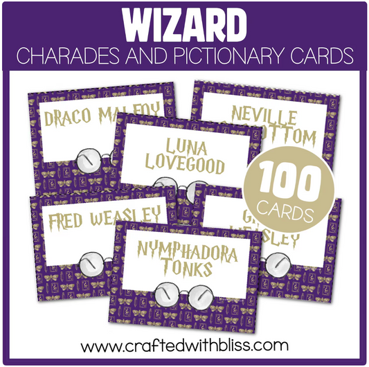 Wizard Magical Charades 100 Cards Class Pictionary Party Game