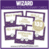 Wizard Magical Charades 100 Cards Class Pictionary Party Game