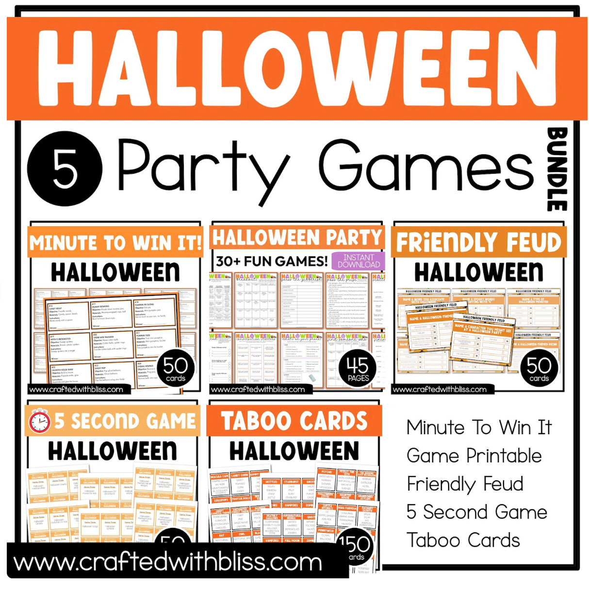 Halloween Party Game Printable Bundle