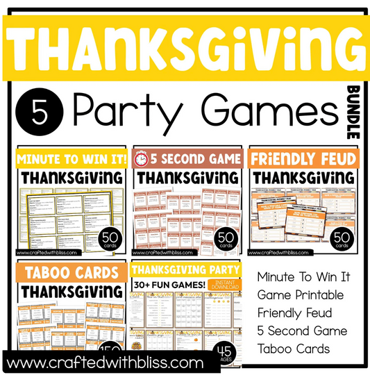 Thanksgiving Party Game Printable Bundle