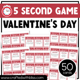 Valentine's Day Party Theme 5 Second Game 50 Cards Fun Friday Ice Breaker Brain