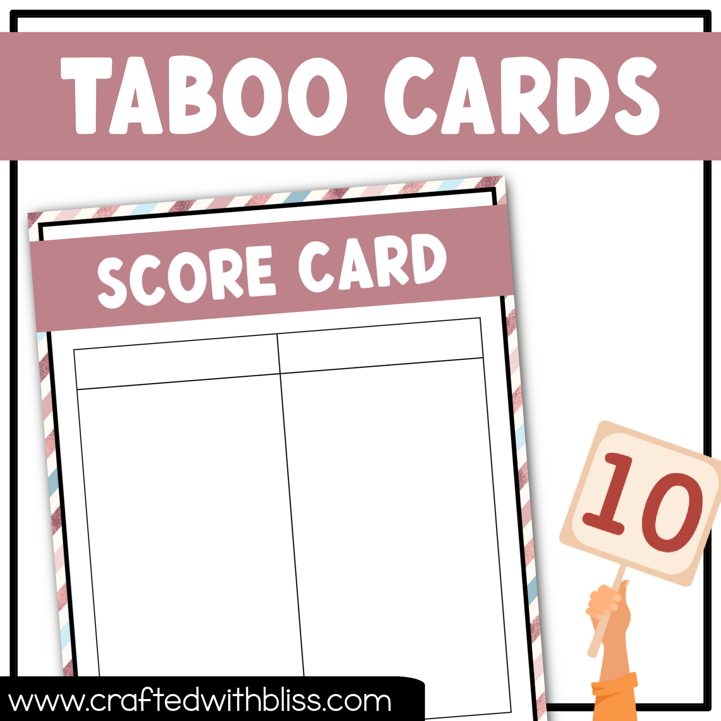 Bachelorette Taboo Game 150 Cards Bridal Party Party Game Night Forbidden Word