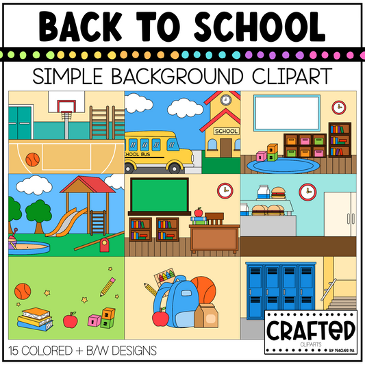 Simple Back To School Background Scene August Clipart Commercial Use