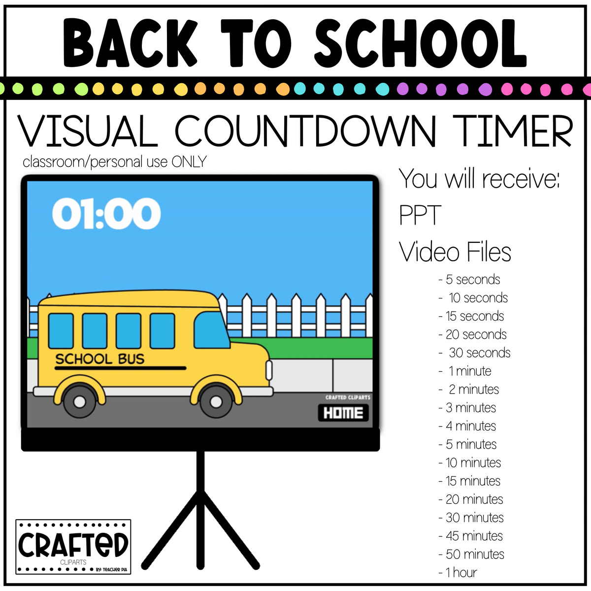 School Project Timer Back To School Visual Timer Classroom Management Tool Transition PPT V ...