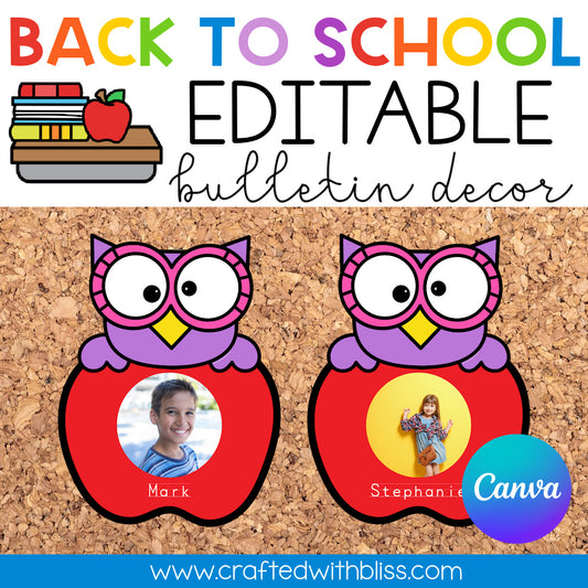 Back to School Editable Bulletin Board Decor| First Day Of School Canva Template