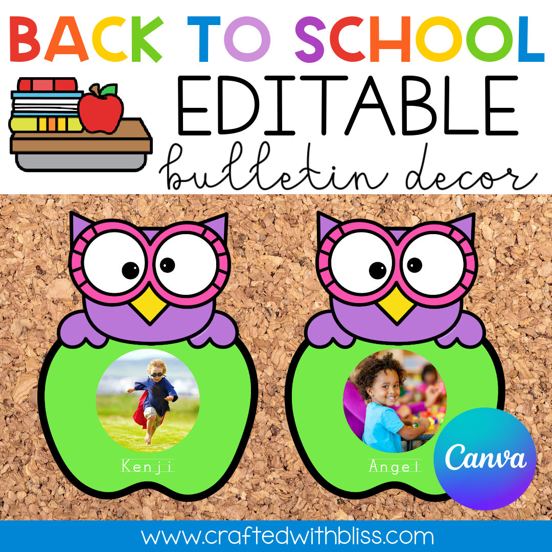 Back to School Editable Bulletin Board Decor| First Day Of School Canva Template