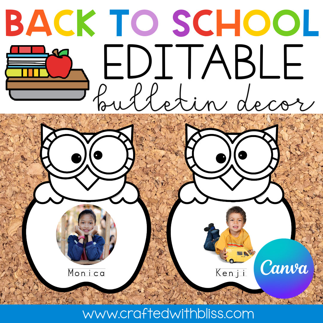 Back to School Editable Bulletin Board Decor| First Day Of School Canva Template