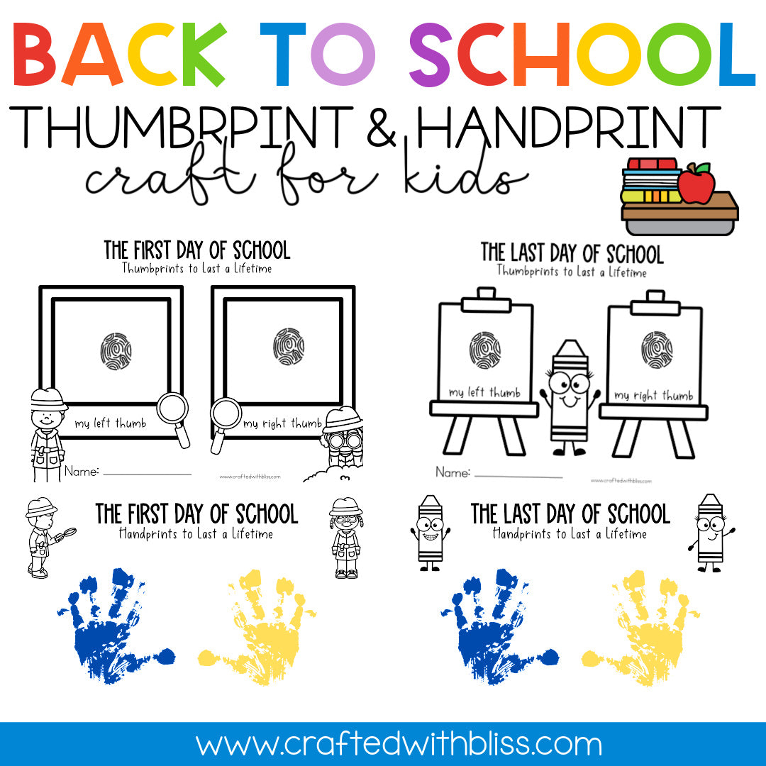 Back to School Thumbprint & Handprint Art Craft | Last Day Of School