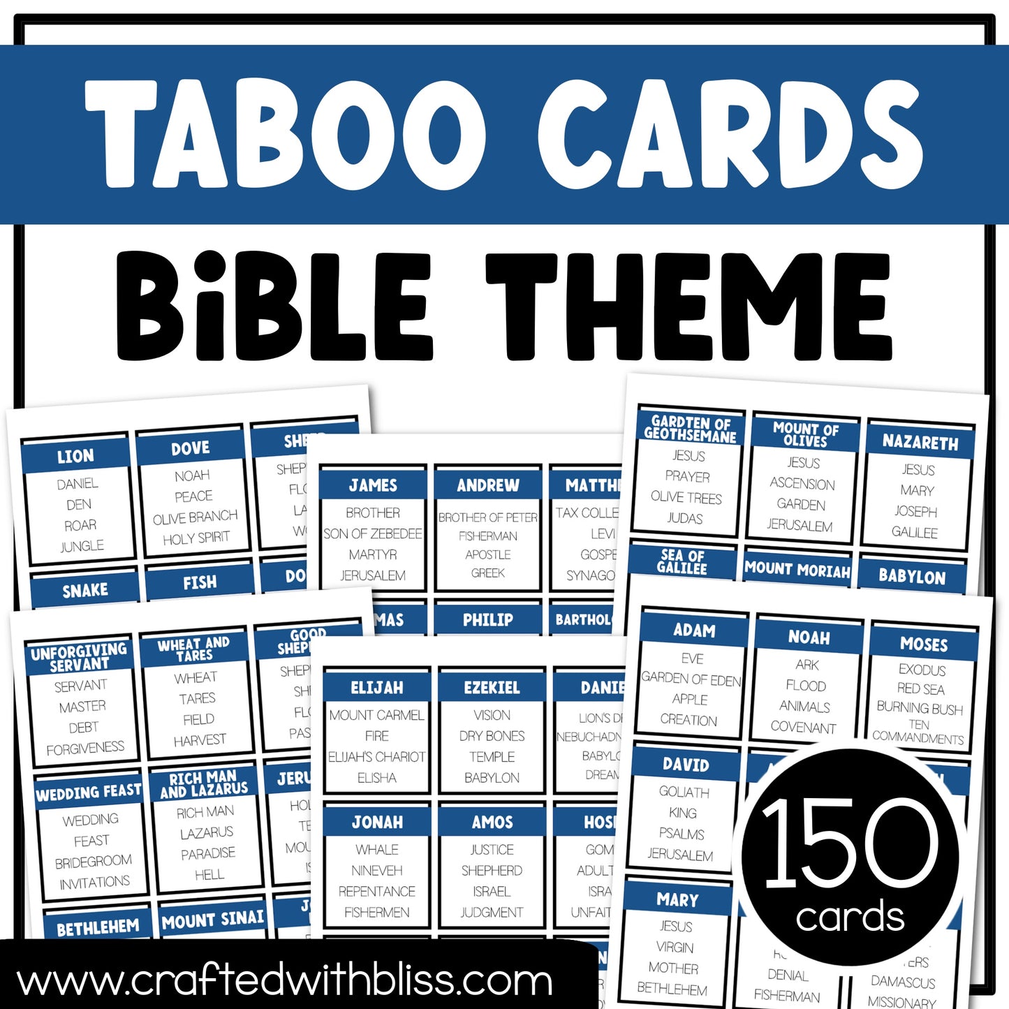 Bible Theme Party Game Printable Bundle Christian Sunday School