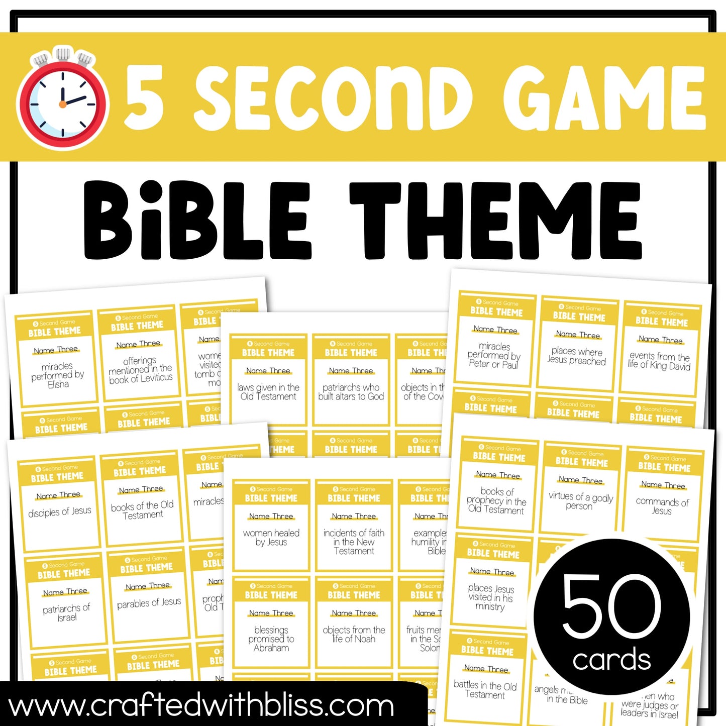 Bible Theme Party Game Printable Bundle Christian Sunday School