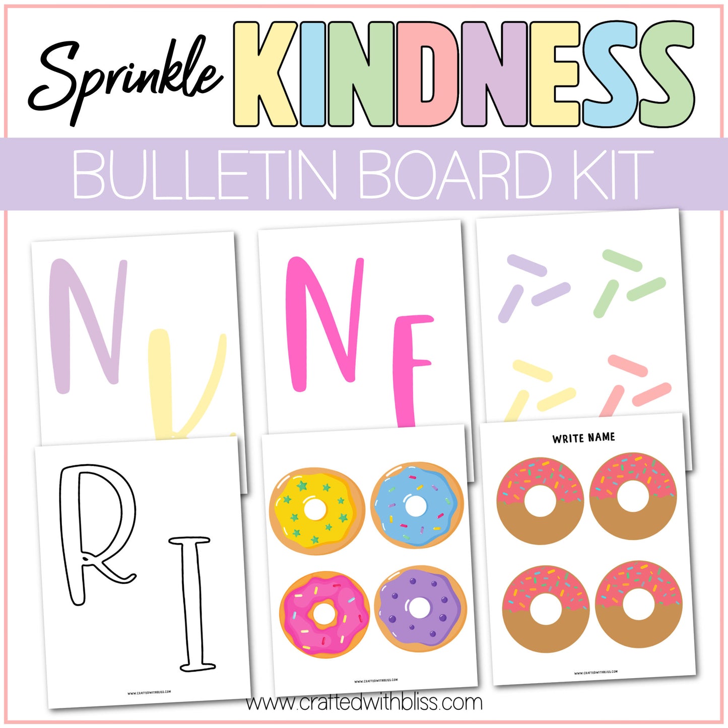 Sprinkle Kindness Bulletin Board Kit Door Classroom Decor Back to School