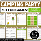 Printable Camping Party Games For All Bundle 30+ Games
