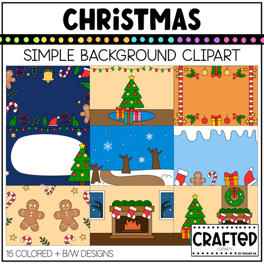 Simple Christmas Background Scene December Clipart Commercial Use