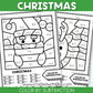 NO PREP Christmas Color By Subtraction Worksheet | Math Center