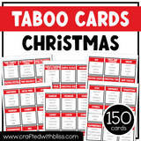 Christmas Taboo Game 150 Cards Christmas Party Game Night Forbidden Words Fun Friday Ice Breaker Brain Break