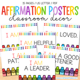 15 Rainbow Affirmation Posters Classroom Decor | Back to School