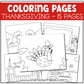 Thanksgiving Coloring Pages For Kids Background Scene