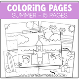 Hello Summer Coloring Pages For Kids Background Scene