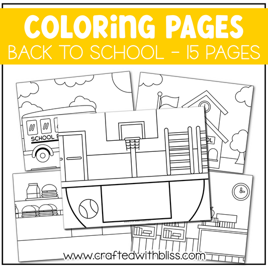 Back To School Coloring Pages For Kids Background Scene