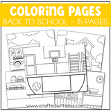 Back To School Coloring Pages For Kids Background Scene