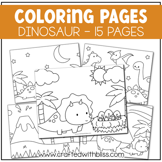 Dinosaur Coloring Pages For Kids Background Scene