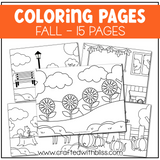 Fall Coloring Pages For Kids Background Scene Autumn