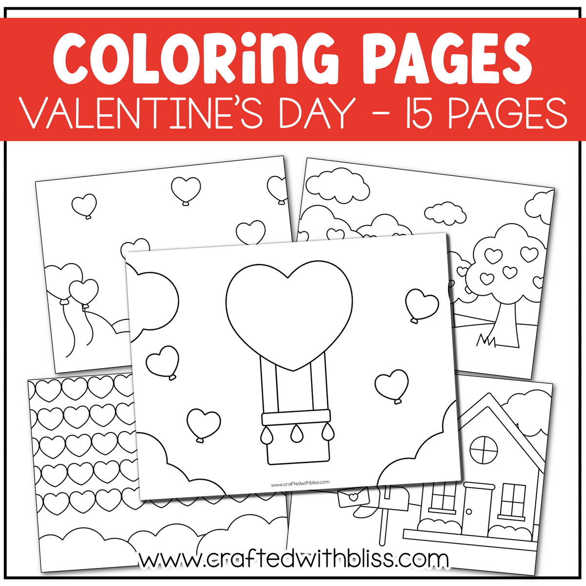 Valentine's Day Coloring Pages For Kids Background Scene – CraftedwithBliss