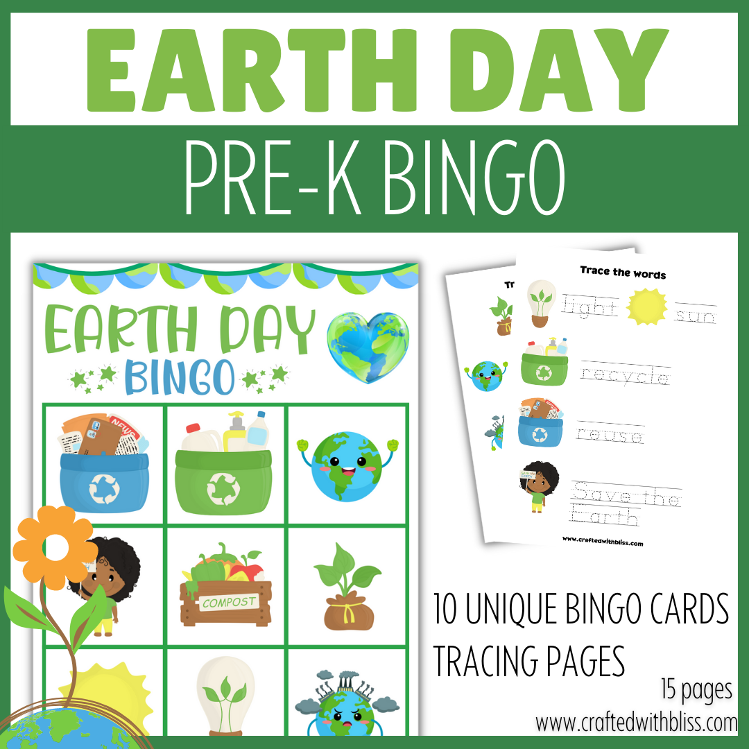 10 Earth Day BINGO For Preschool-Kindergarten