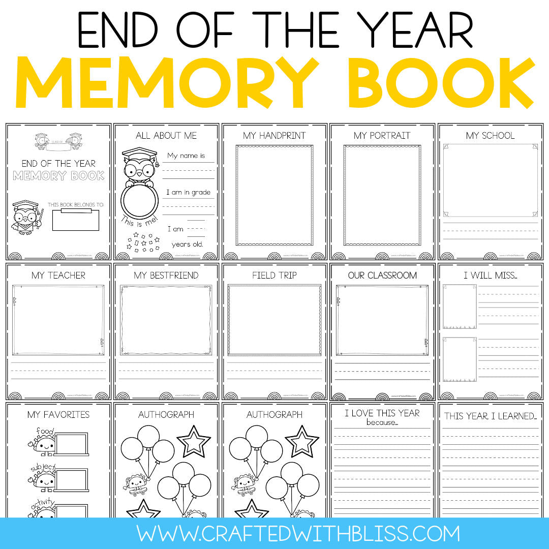 End of the Year Memory Book (K - Third Grade)