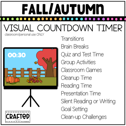 Fall Visual Timer Classroom Management Tool Transition PPT Video Autumn