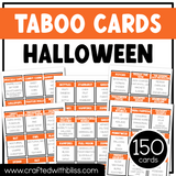 Halloween Taboo Game 150 Cards Halloween Party Game Night Forbidden Words