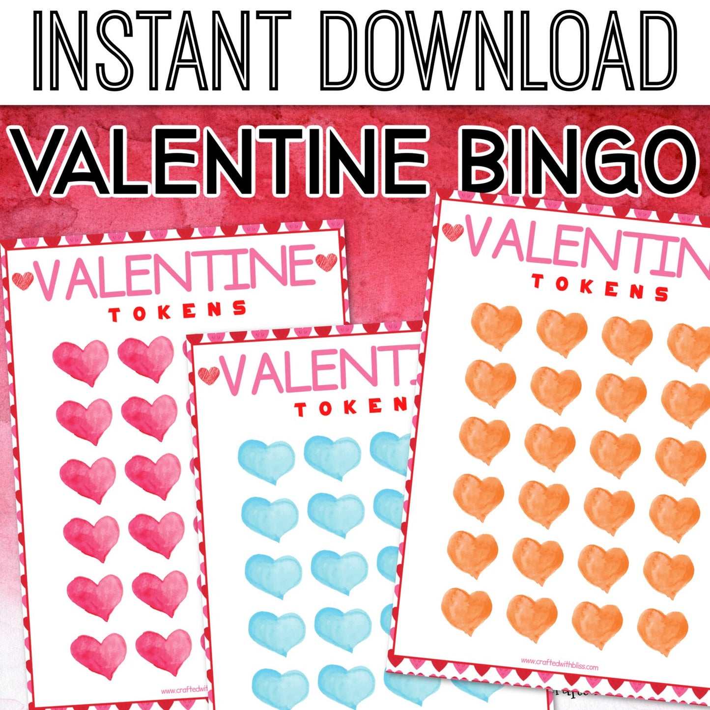 Valentine's Day Bingo For Kids - 30 Cards