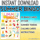 Summer Bingo For Kids - 30 Cards