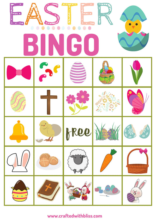 Easter Bingo For Kids - 10 Cards
