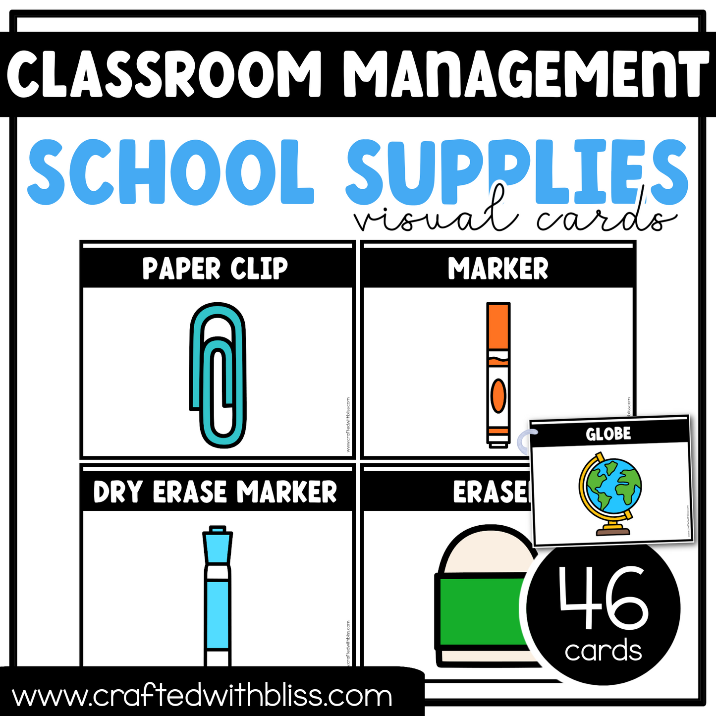 School Supplies Visual Cards | Classroom Management Tool