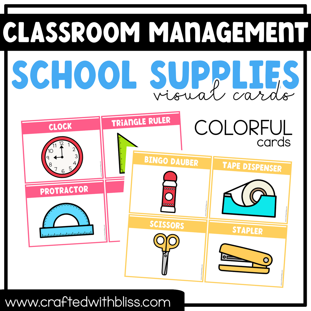 Schoool Visual School Supplies Visual Cards | Classroom Management Tool – CraftedwithBliss