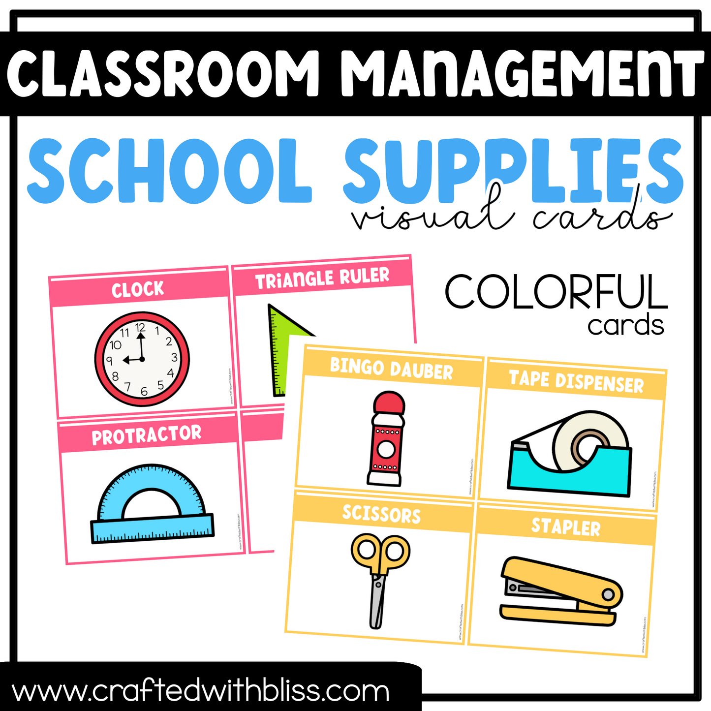 School Supplies Visual Cards | Classroom Management Tool