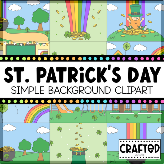 Simple St. Patrick's Day Background Scene March Clipart Commercial Use