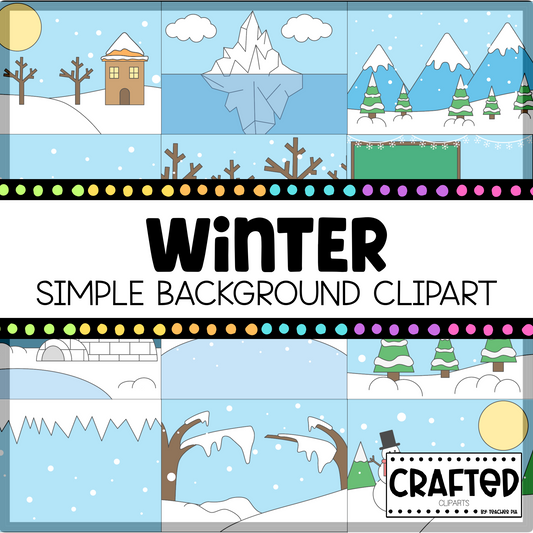 Simple Winter Background Scene January Clipart Commercial Use