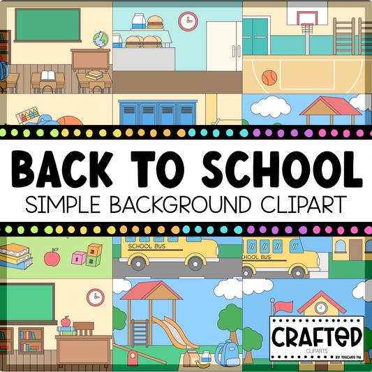 Simple Back To School Background Scene August Clipart Commercial Use