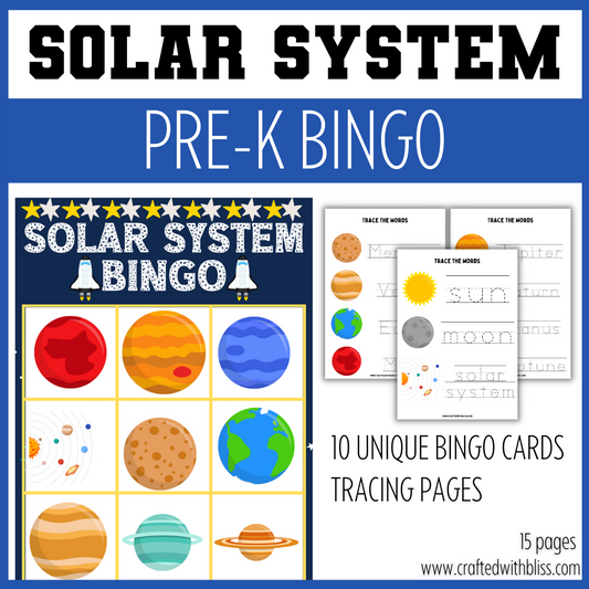 10 Solar System BINGO For Preschool-Kindergarten