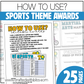 Editable End of the Year Awards Classroom Certificate Sports Theme