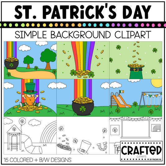 Simple St. Patrick's Day Background Scene March Clipart Commercial Use