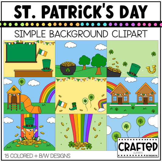 Simple St. Patrick's Day Background Scene March Clipart Commercial Use