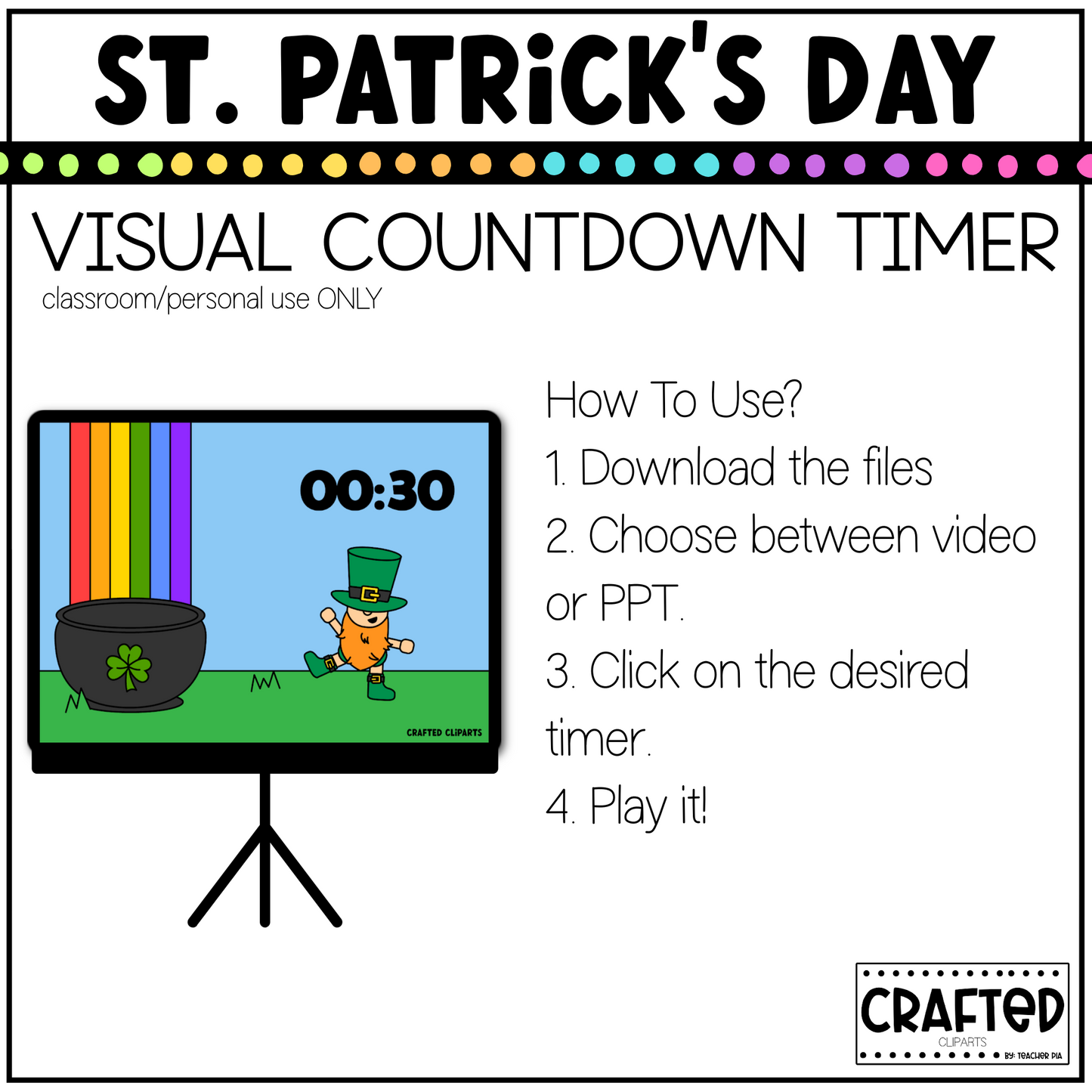 St. Patrick's Day Visual Timer Classroom Management Tool Transition PPT Video