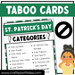 St. Patrick's Day Taboo Game 150 Cards St. Paddys March Party Game