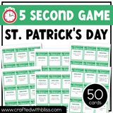 St. Patrick's Day Party Theme 5 Second Game 50 Cards Ice Breaker Brain March
