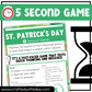 St. Patrick's Day Party Theme 5 Second Game 50 Cards Ice Breaker Brain March